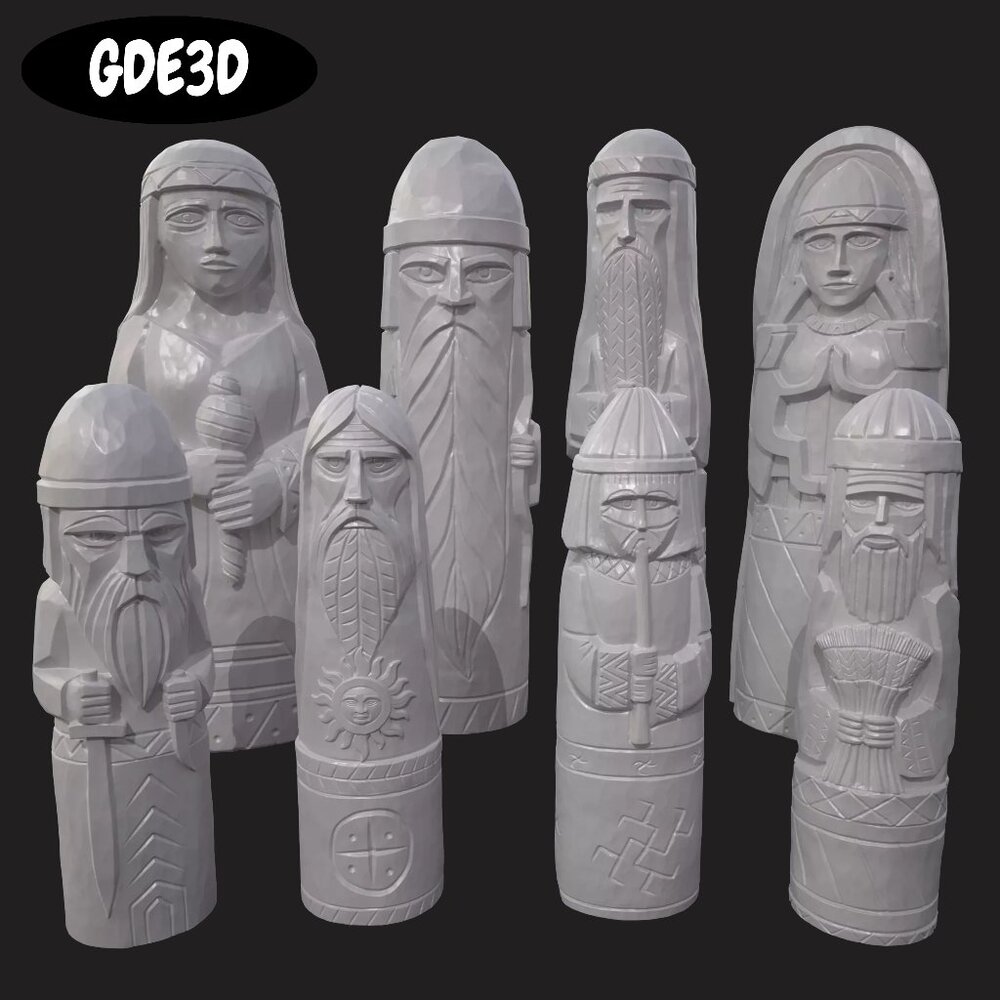 Viking Slavic Gods Miniatures 1:12 3D Resin Printed